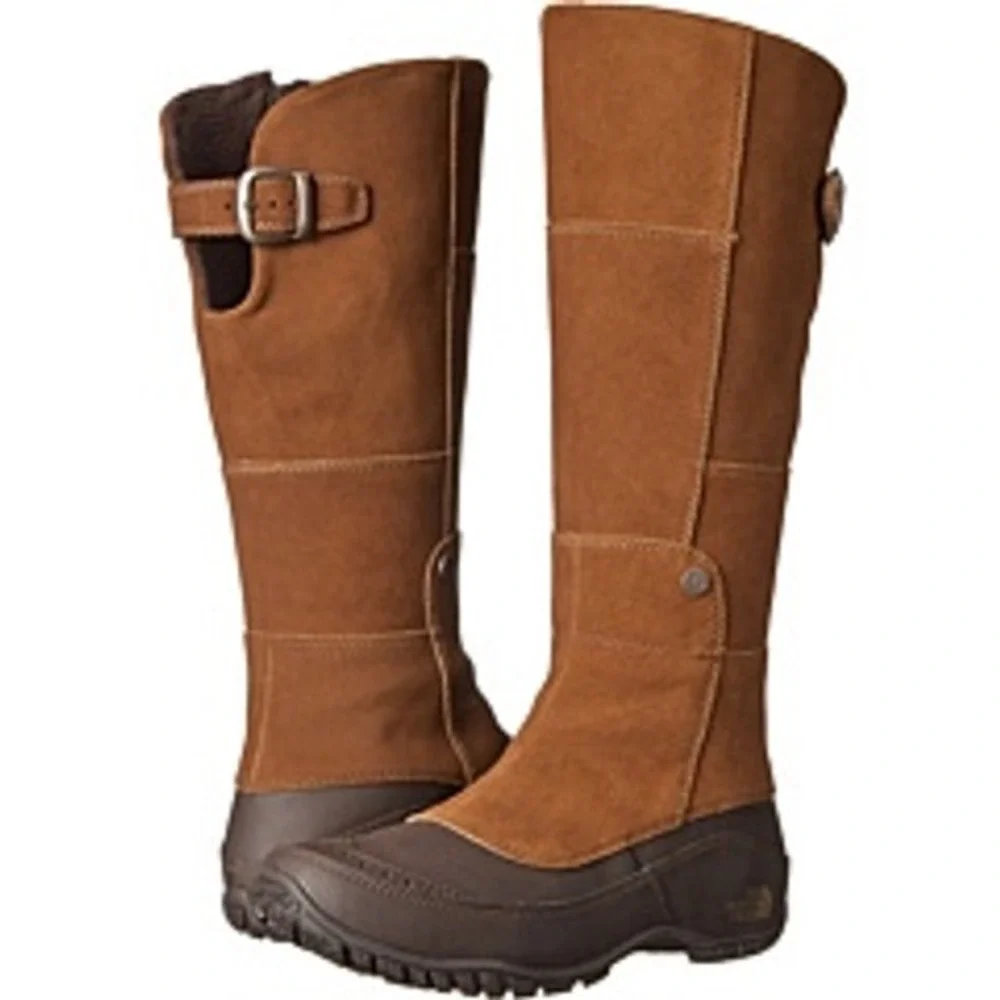 The North Face Janey II Waterproof Suede Tall Boots Brown Leather Equestrian 7.5
